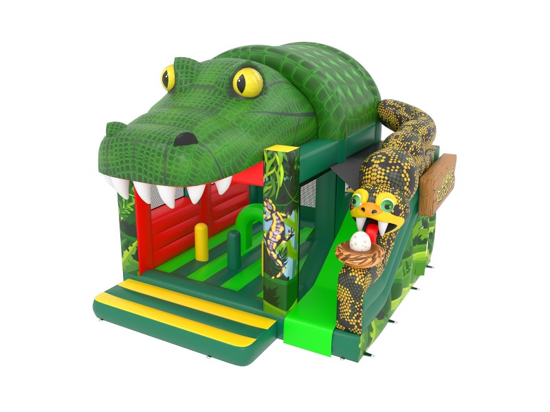 te koop: nieuw springkasteel krokodil reptiel
