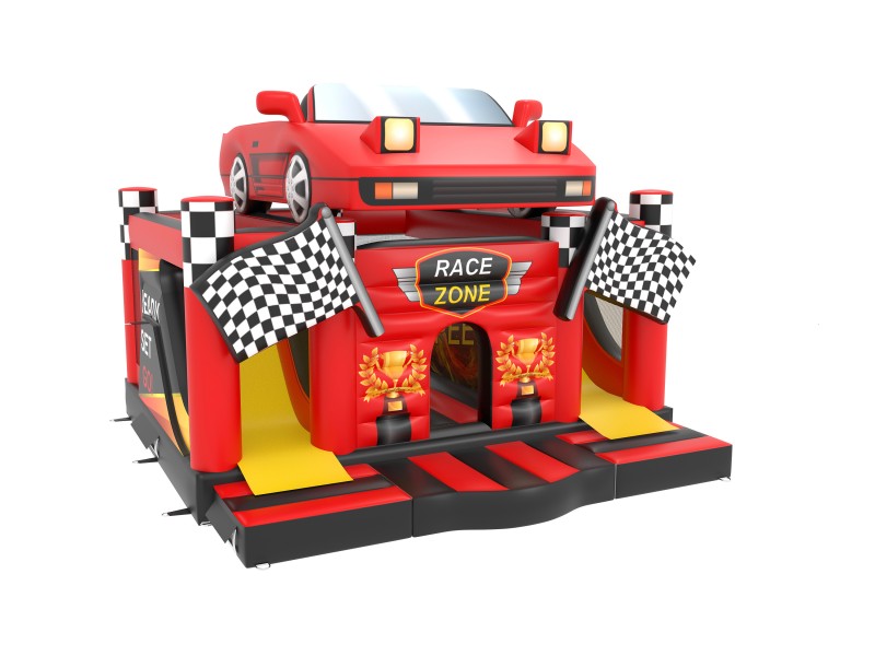 te koop: nieuw springkasteel race zone wagen 