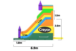 te koop: opblaasbare glijbaan crayon