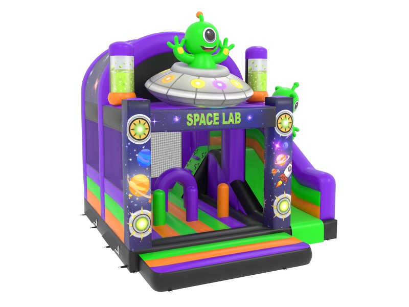 te koop: nieuw springkasteel aliens space lab