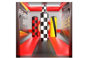 te koop: nieuw springkasteel race zone wagen 