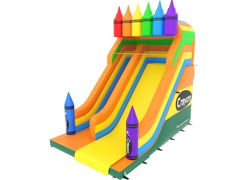 te koop: opblaasbare glijbaan crayon