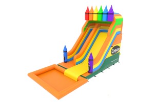 te koop: opblaasbare glijbaan crayon