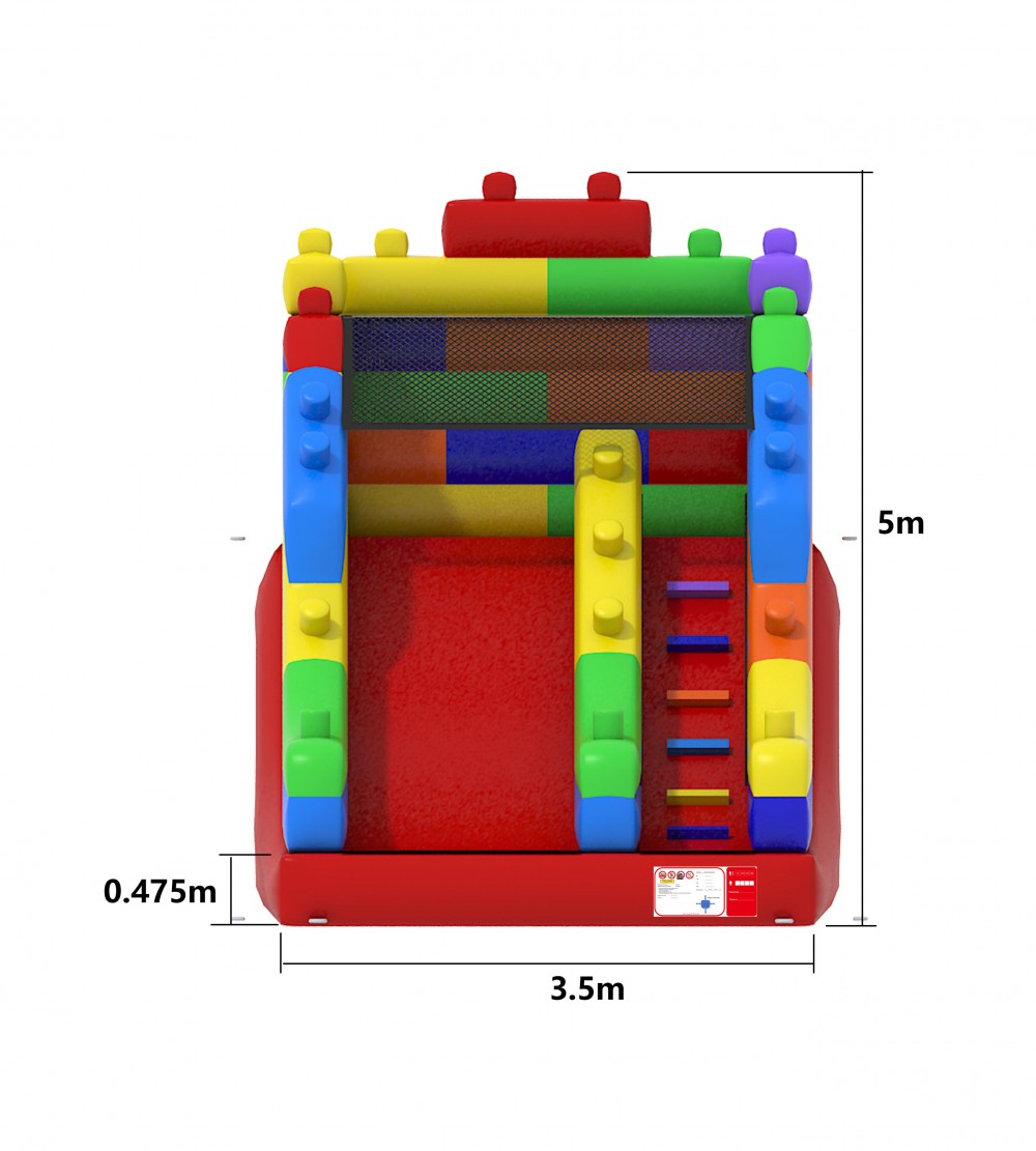 Te koop: grote opblaasbare glijbaan bouwblokken lego