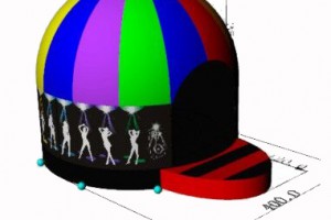 Te Koop: Nieuw professioneel combo Disco springkasteel met ingebouwd muziek en licht 