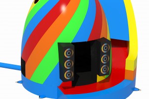 Te Koop: Nieuw professioneel springkasteel Disco Dome met glijbaan en ingebouwde muziek en disco lights