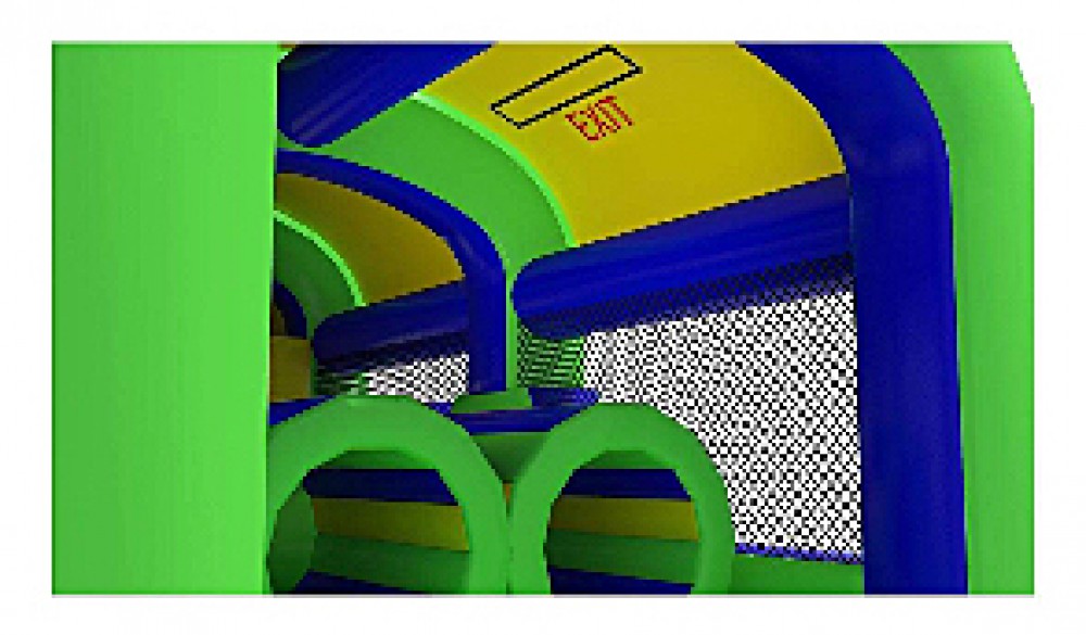 Te koop: Stormbaan geel en groene kleuren van 14 meter