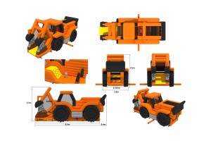 Stormbaan oranje bulldozer