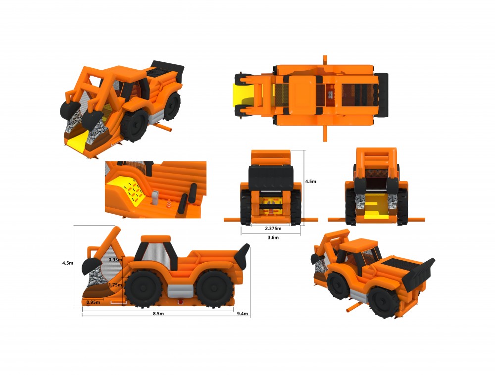 Stormbaan oranje bulldozer