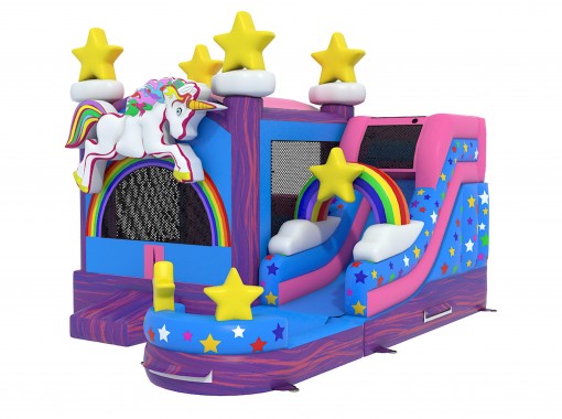 Te koop: Nieuw unicorn eenhoorn combo springkasteel met glijbaan