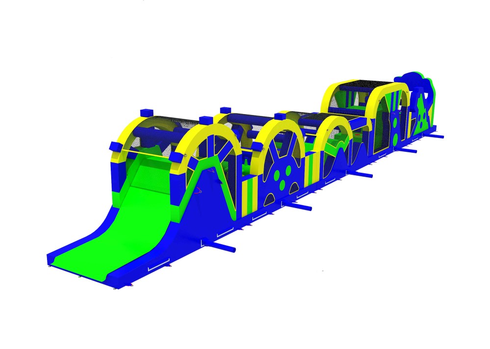 Unieke modulaire Giga stormbaan 5 delen inclusief slide 3,5m & Pillow Jump 3m (38,5x4,20x5,75m)