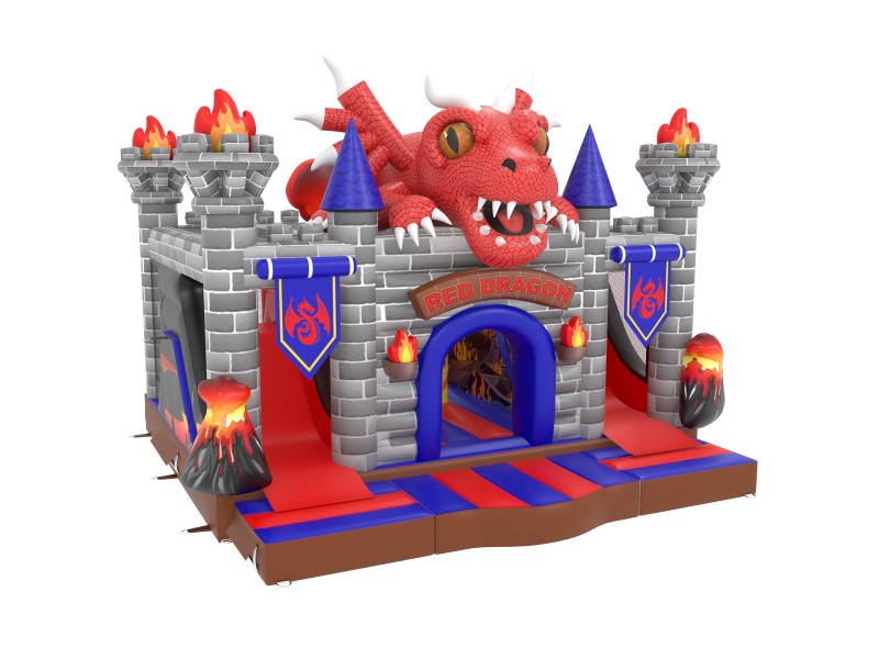 te koop: nieuw springkasteel red dragon