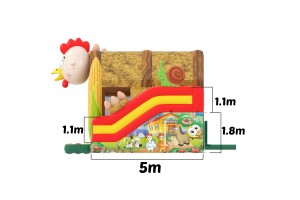 te koop: nieuw springkasteel 't kiekekot, kippen 