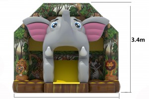 Te Koop: Nieuw springkasteel olifant met glijbaan.