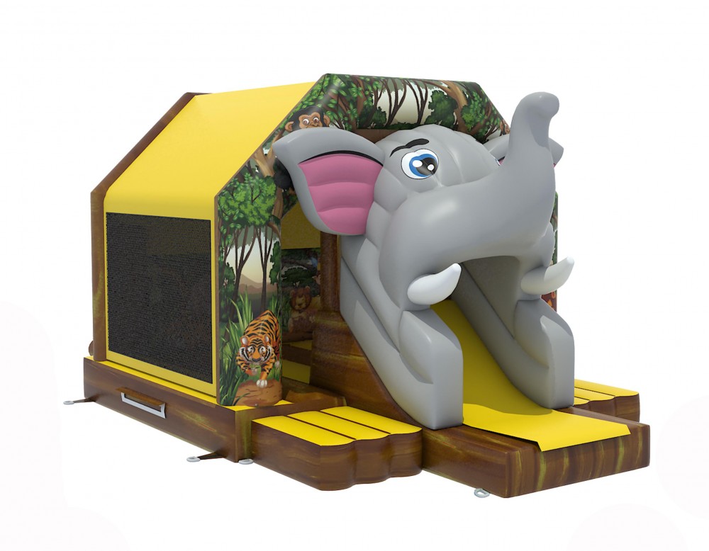 Te Koop: Nieuw springkasteel olifant met glijbaan.