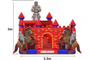 Grand château de chevalier rouge avec mur d'escalade ® (5,3x5,7x5)