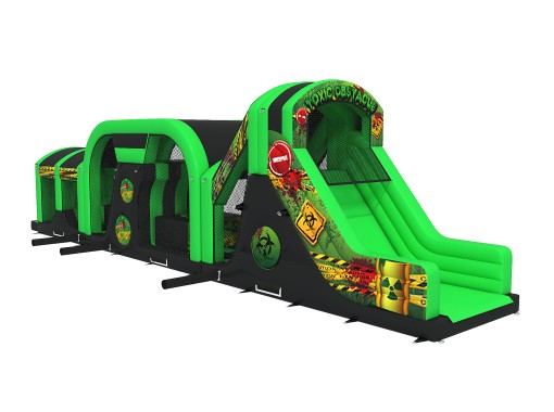 Parcours d'obstacle toxic waste slide & pillow jump (20,10x3,325x5,30m)